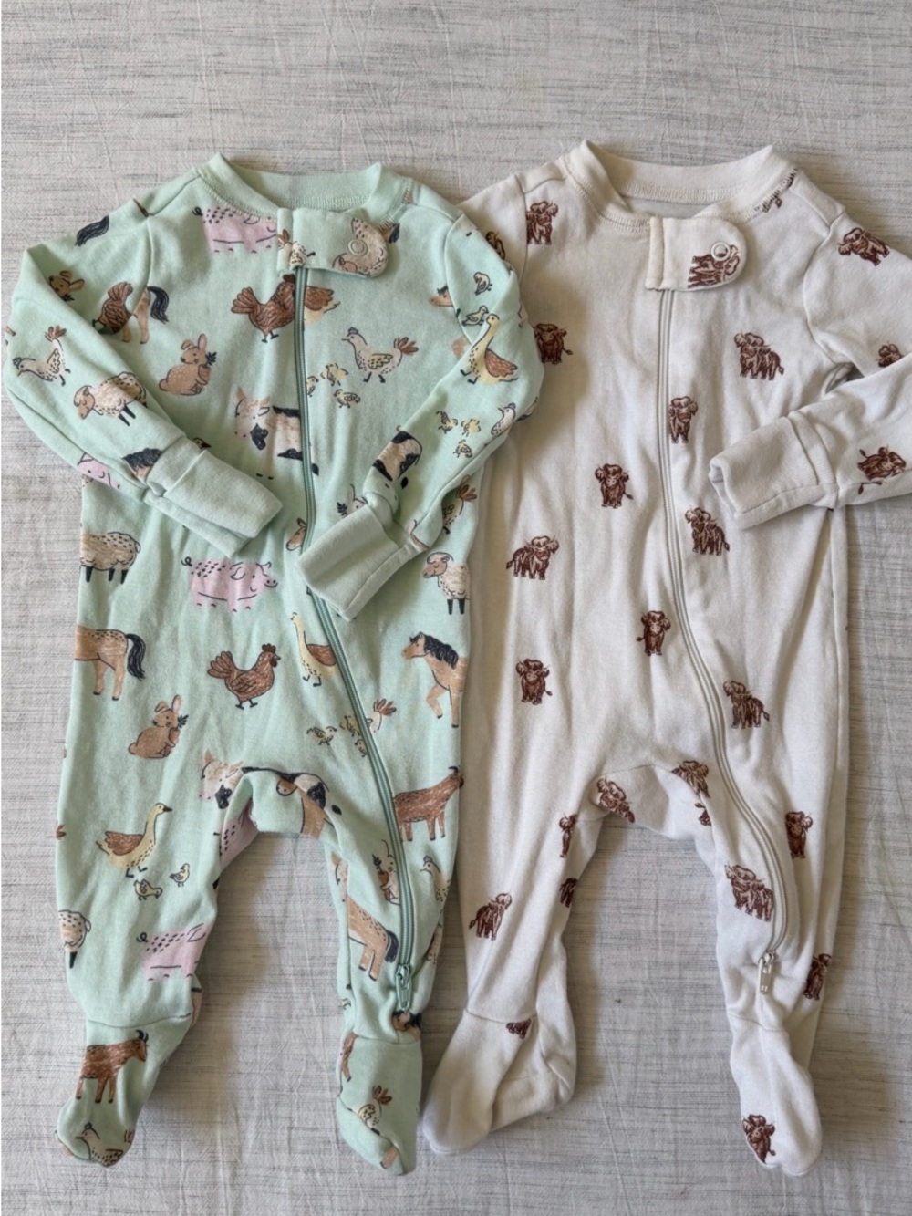 Member’s Mark Organic Cotton Farm Animal Print Footed One-Piece Sleepers